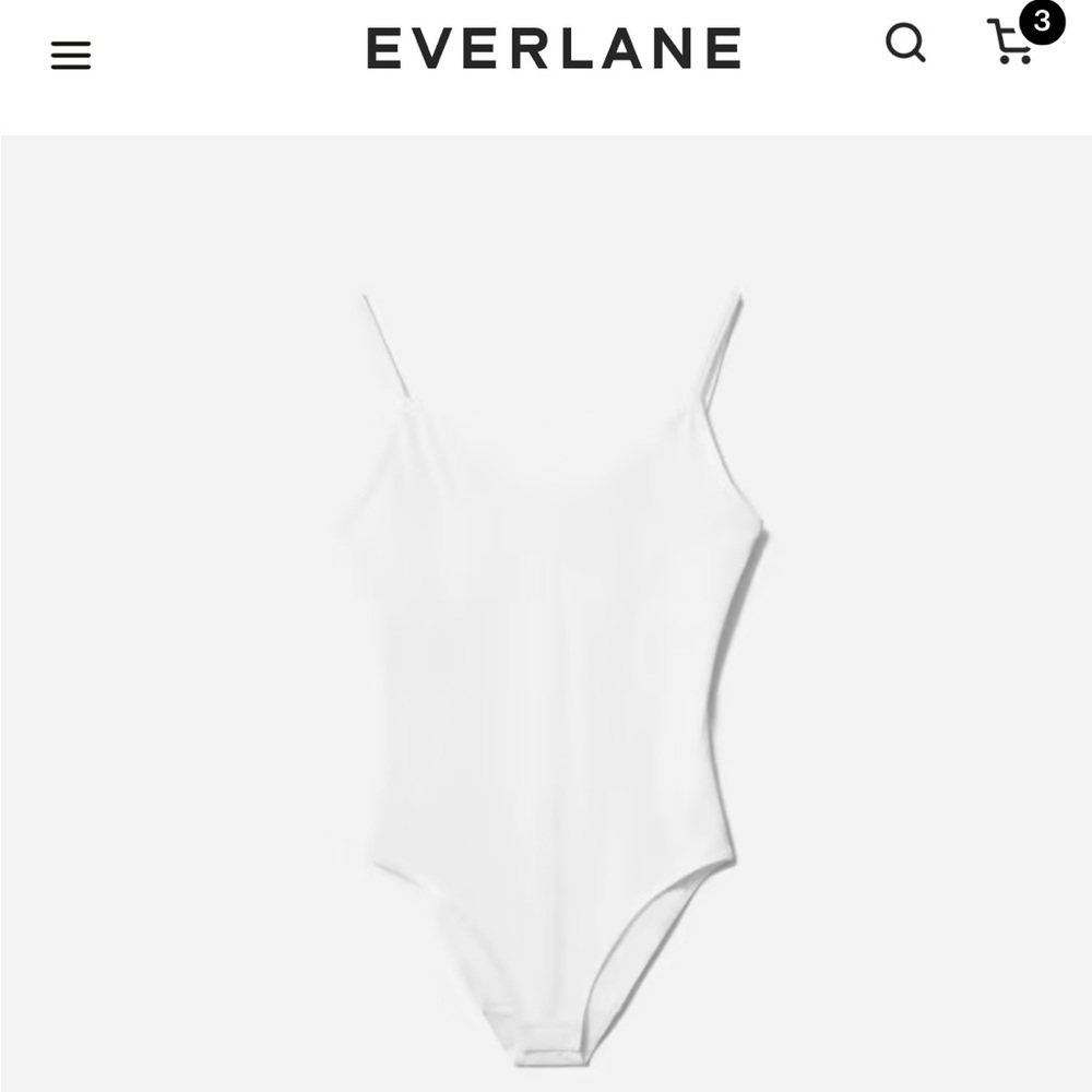Everlane Cami bodysuit size L white new